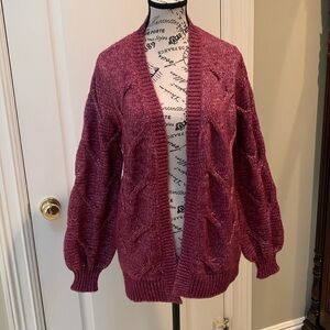 Women’s Mia & Tess new with tags wine colored cardigan. Size medium